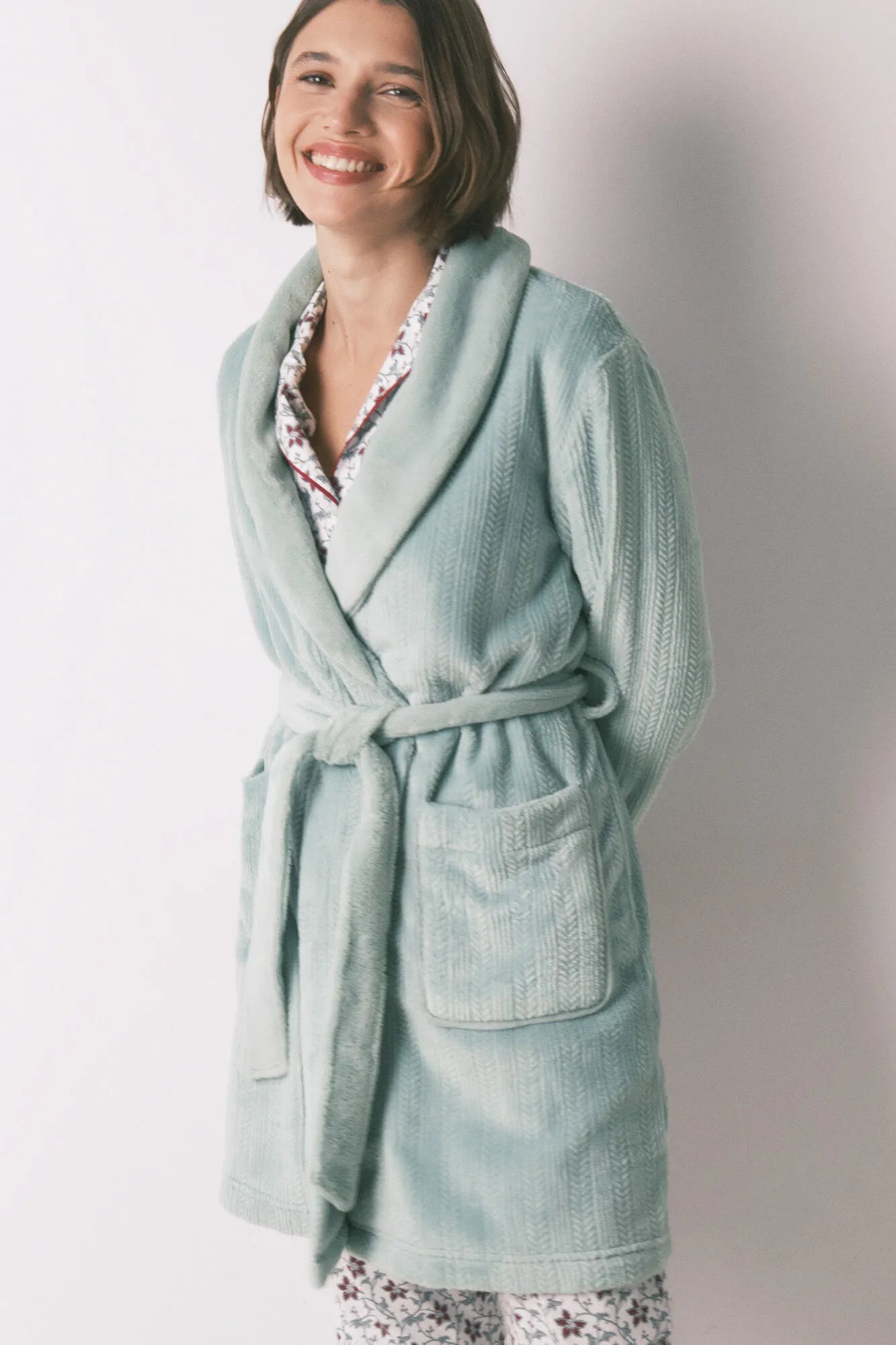 Women Secret_Dark Blue_Fleece Fabric Crossover Midi Robe_3142312_11_04