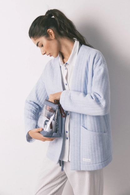 Women Secret_Blue Print_Blue Short Puffer Robe_3143752_19_01