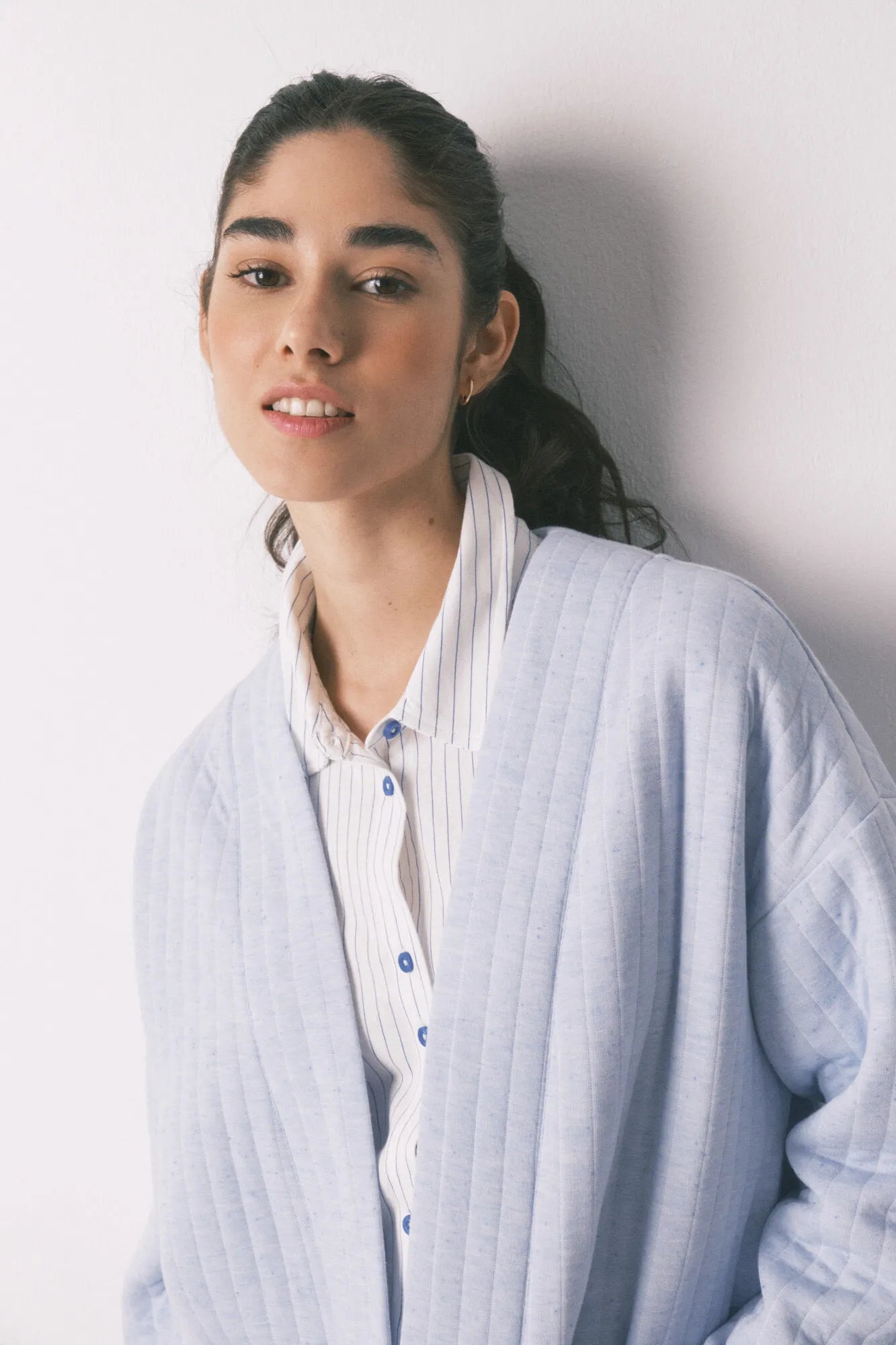 Women Secret_Blue Print_Blue Short Puffer Robe_3143752_19_04