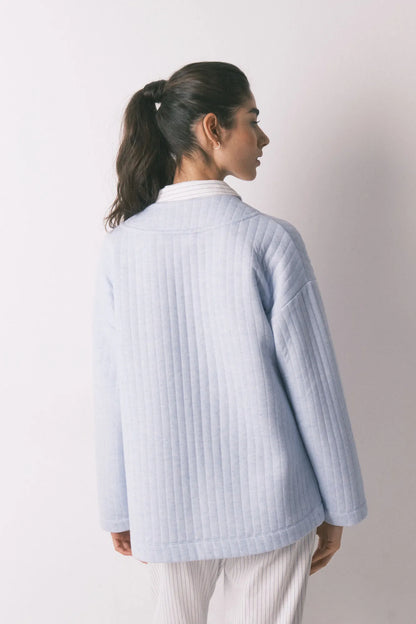 Women Secret_Blue Print_Blue Short Puffer Robe_3143752_19_06