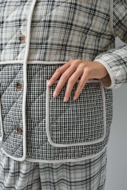 Women Secret Grey Print Women Grey Plaid Short Robe SKU: 3144622_49 Image 05