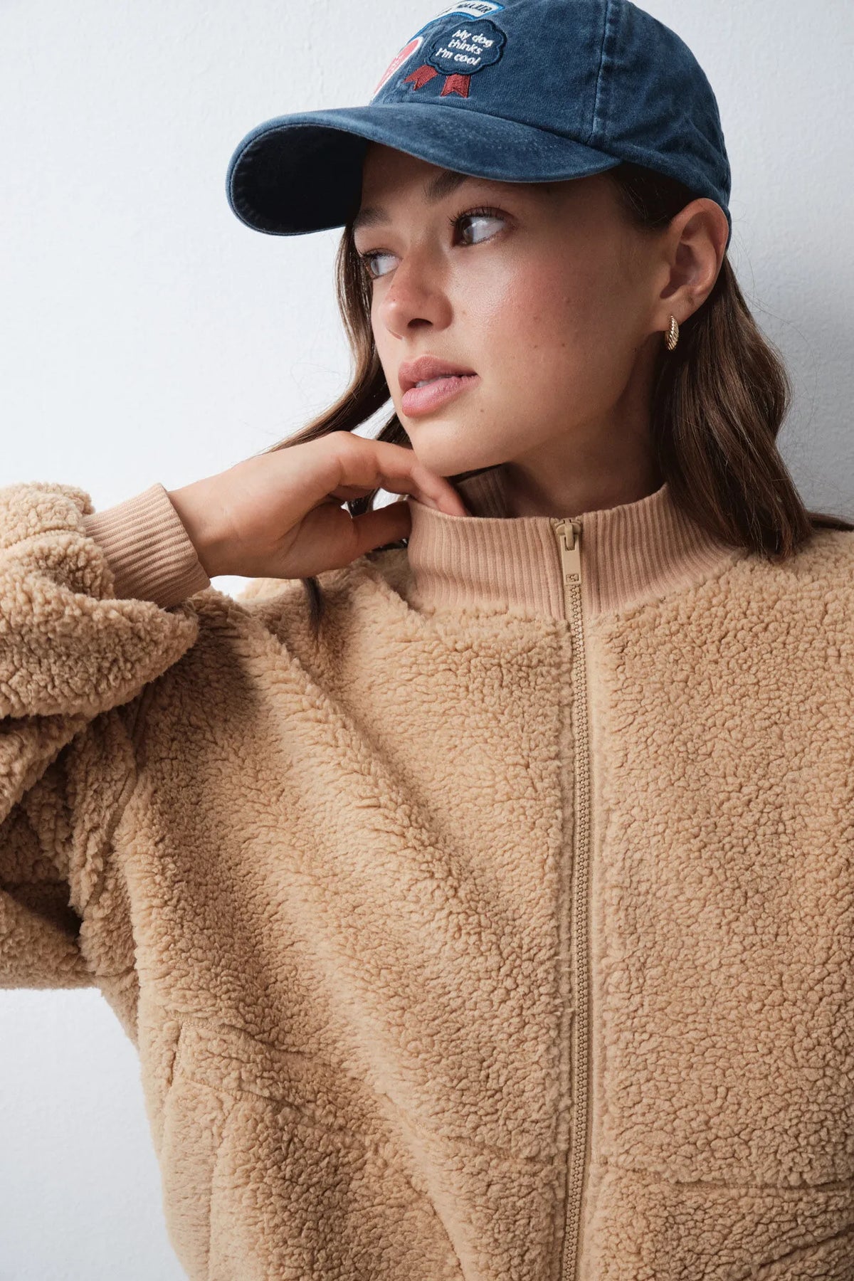 Women Secret Beige/Camel Women Camel Faux Shearling Jacket SKU: 3144624_55 Image 03