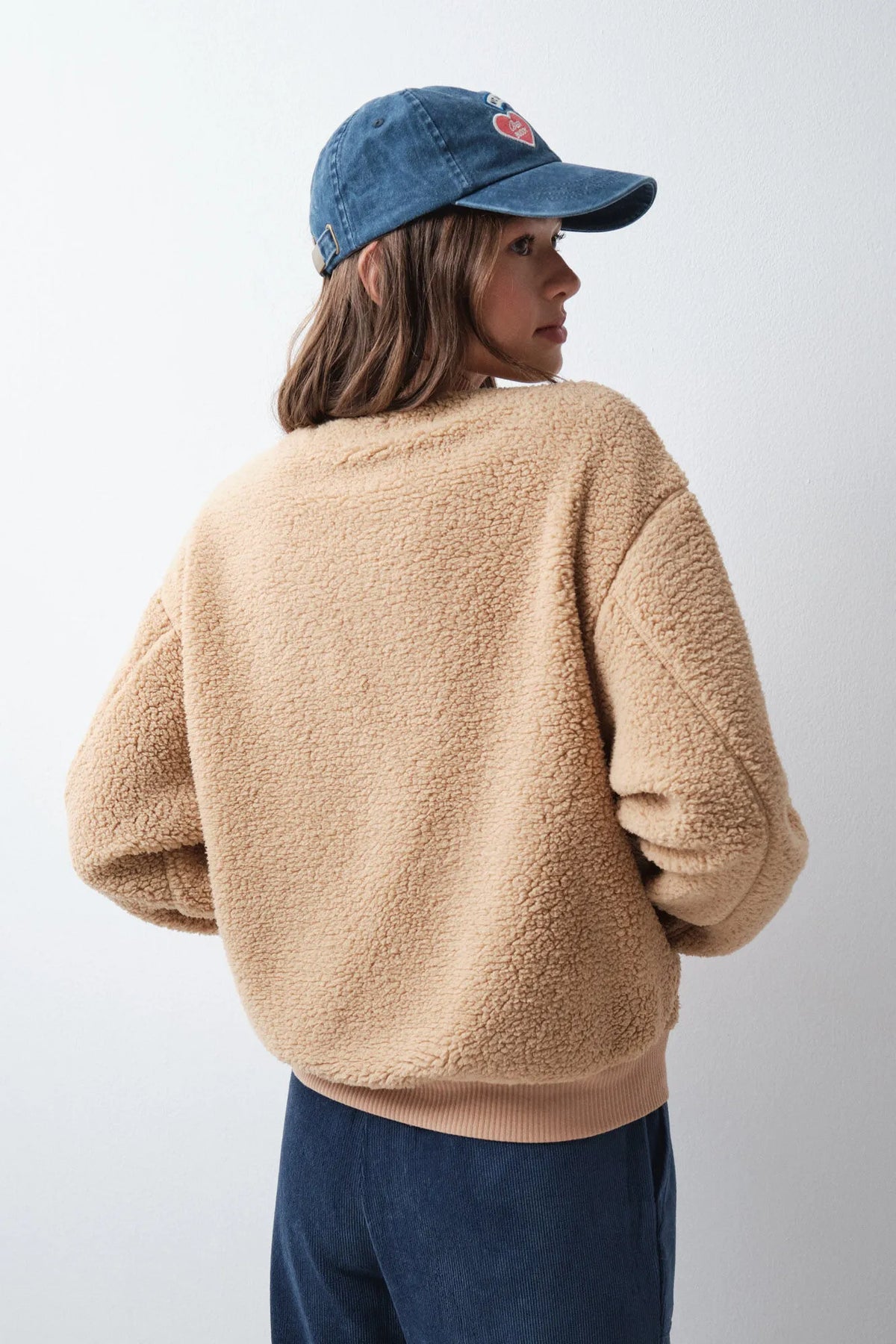 Women Secret Beige/Camel Women Camel Faux Shearling Jacket SKU: 3144624_55 Image 04