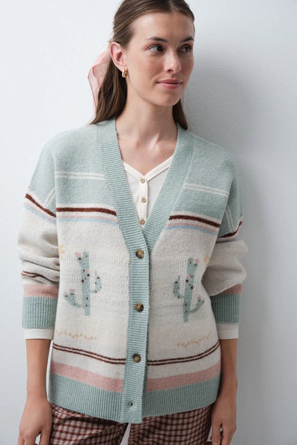 Women Secret Multicoloured Women Short Knit Cardigan Robe SKU: 3144631_98 Image 01