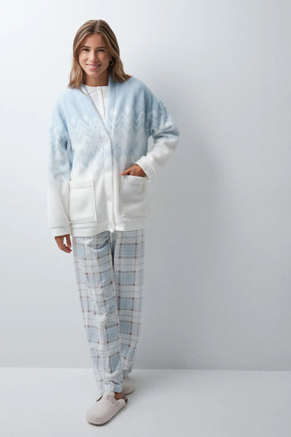 Women Secret Ivory Women Soft Fleece Knit Cardigan SKU: 3144634_96 Image 03