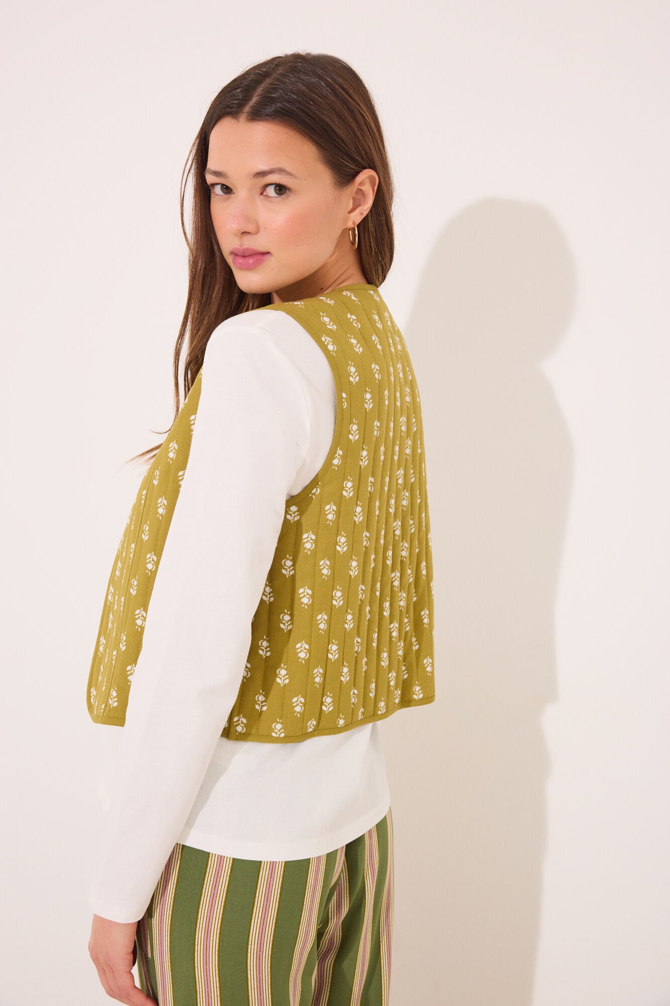 Women Secret_Reversible Gilet 100% Cotton Green Stamps_3149937_97_06
