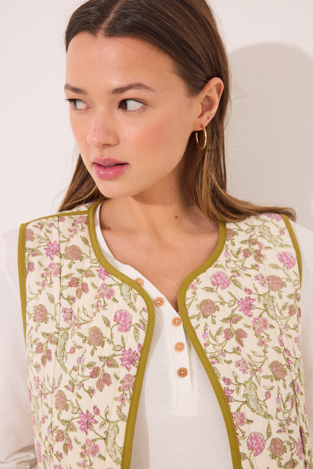 Women Secret_Reversible Gilet 100% Cotton Green Stamps_3149937_97_07