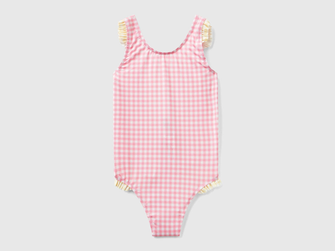 Vichy One-Piece Swimsuit With Flounces_317Y0I00J_60A_01