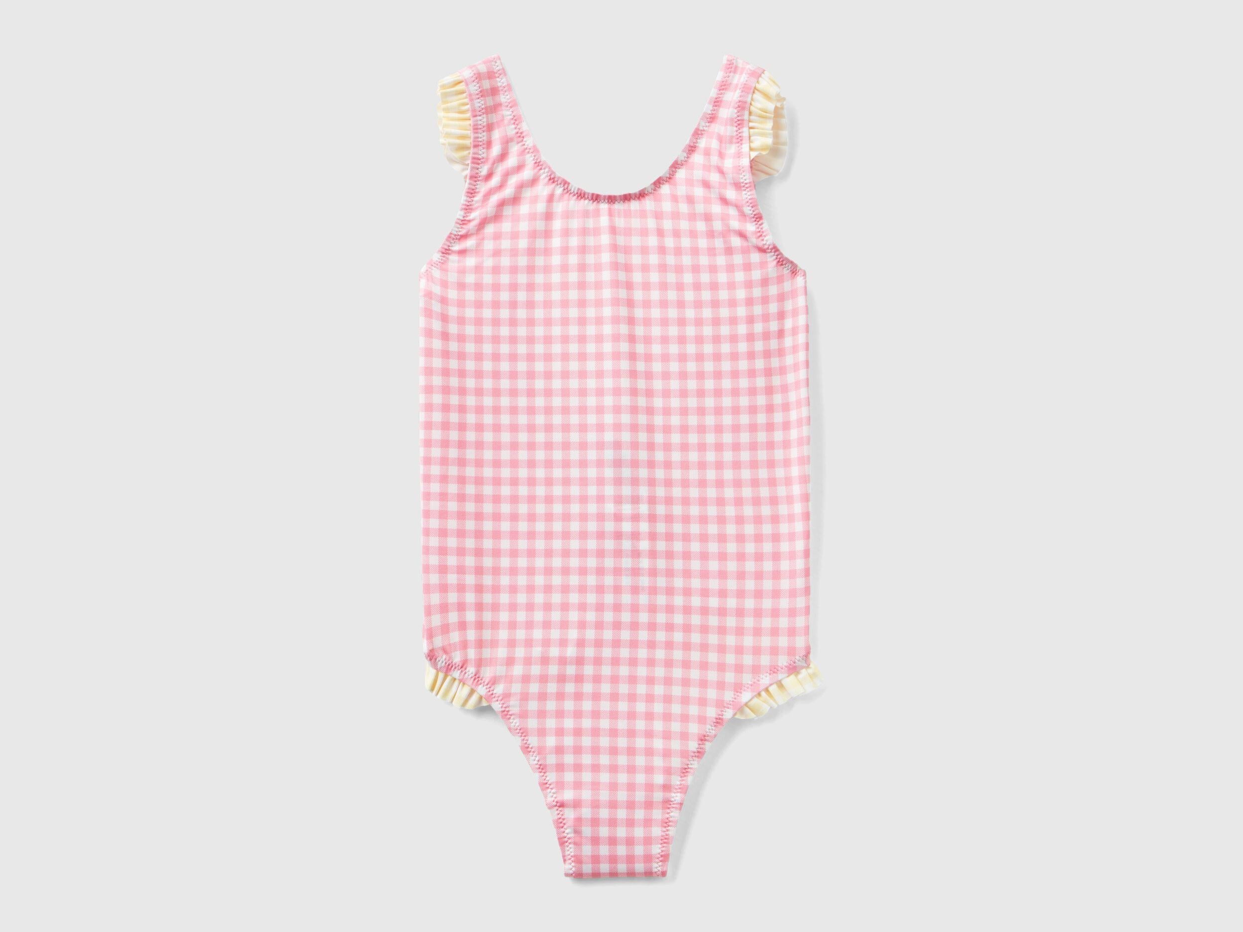 Vichy One-Piece Swimsuit With Flounces_317Y0I00J_60A_01