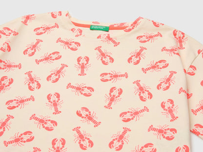 Benetton Multi-Color Girls Printed Cropped T-Shirt SKU: 31M0C10TW_72T Image 03
