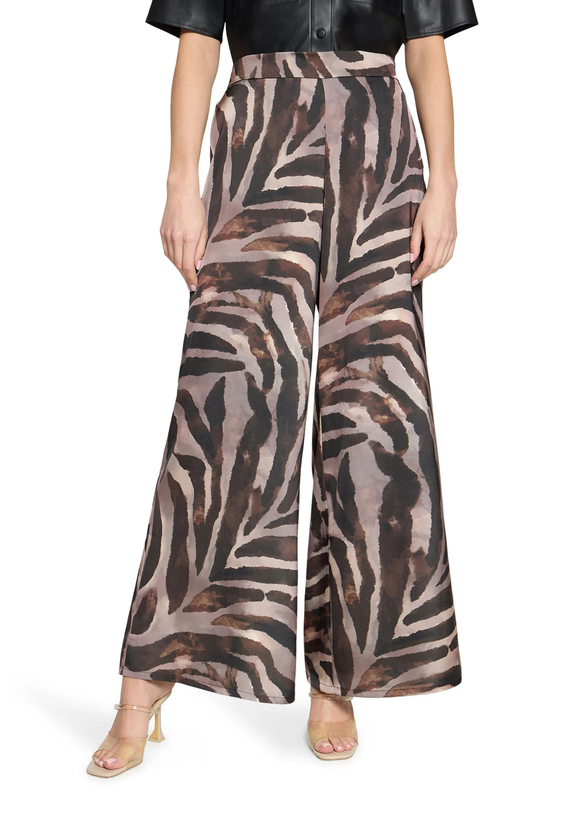 Vera Mont Brown/Cream Women Marlene Trousers with Animal Print SKU: 3210-4039_7811 Image 02
