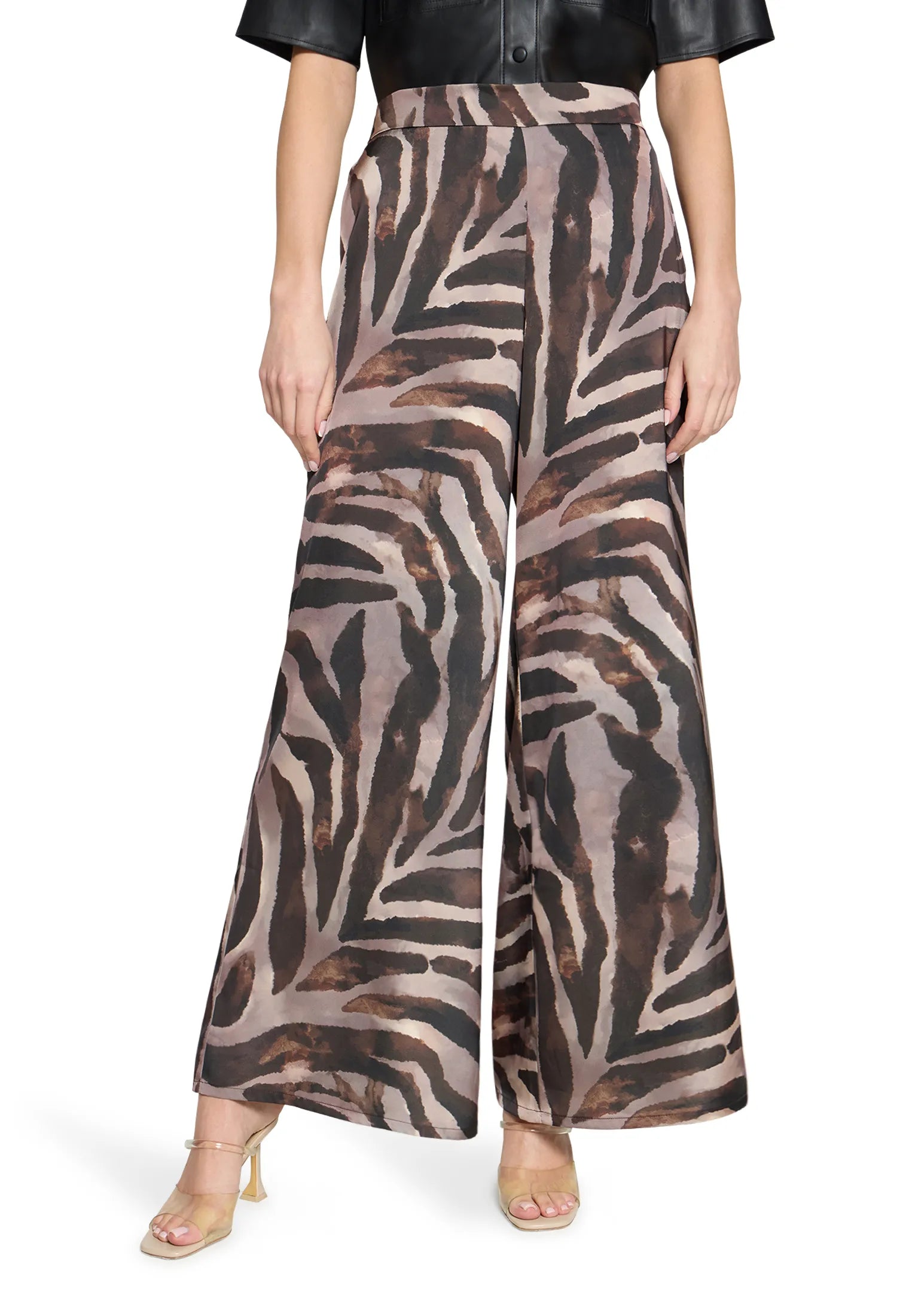 Vera Mont Brown/Cream Women Marlene Trousers with Animal Print SKU: 3210-4039_7811 Image 02