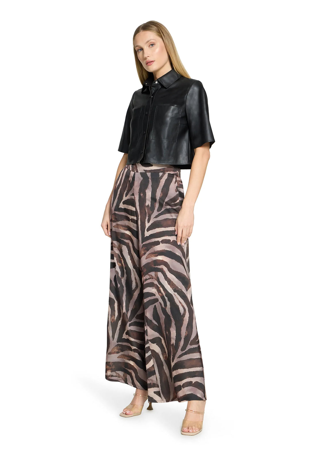 Vera Mont Brown/Cream Women Marlene Trousers with Animal Print SKU: 3210-4039_7811 Image 05