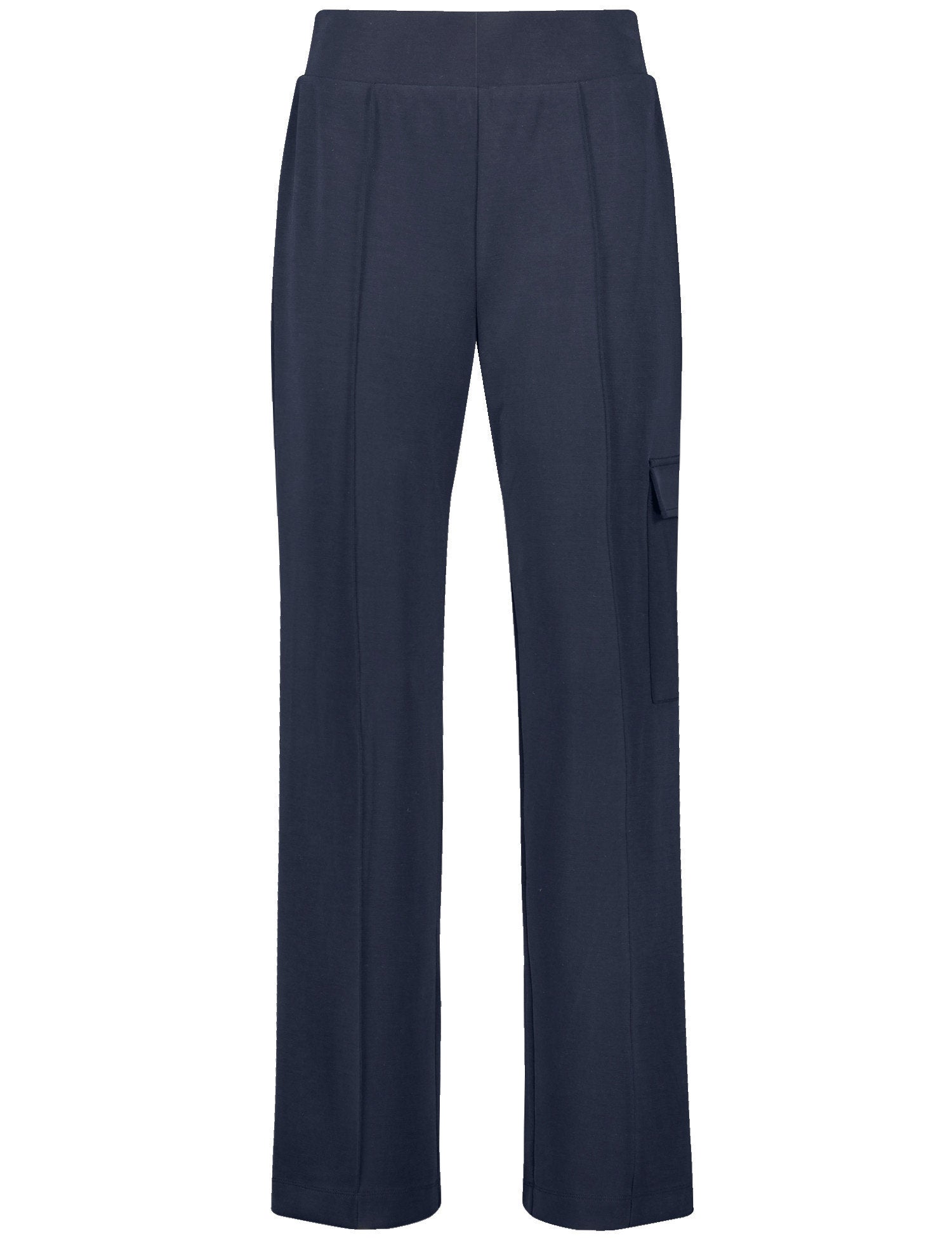 Sand-Washed Pull-On Trousers with A Cargo Pocket_322190-44020_80890_02