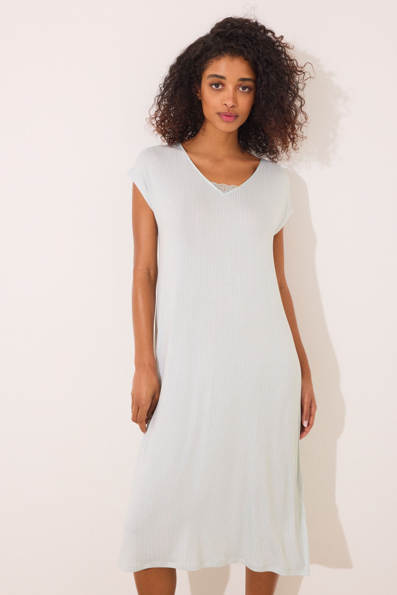 Women Secret_Striped Striped Viscose Midi Nightgown_3239681_23_03