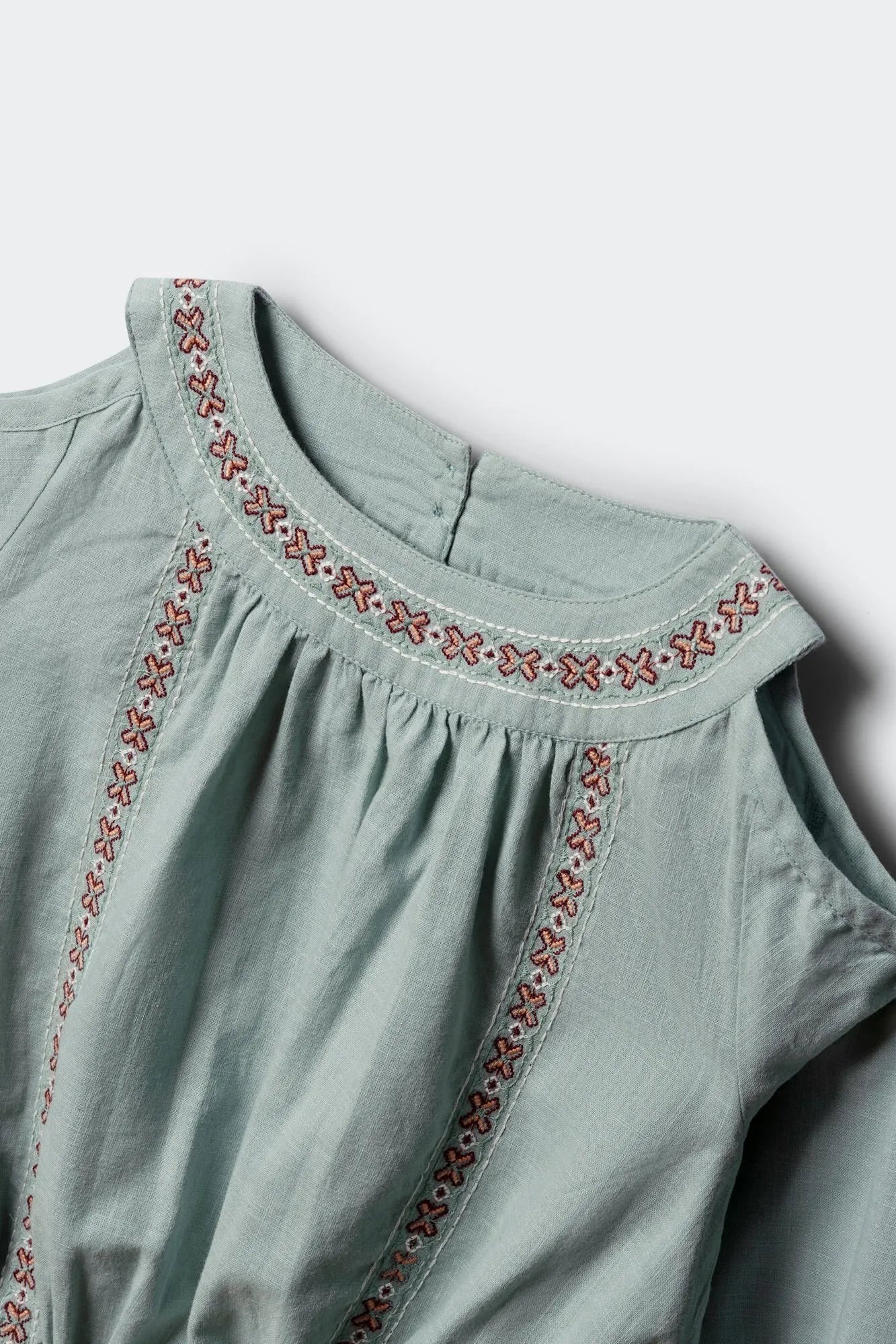 Springfield Green Girls Cut-Out Shoulder Blouse SKU: 3253362_29 Image 07