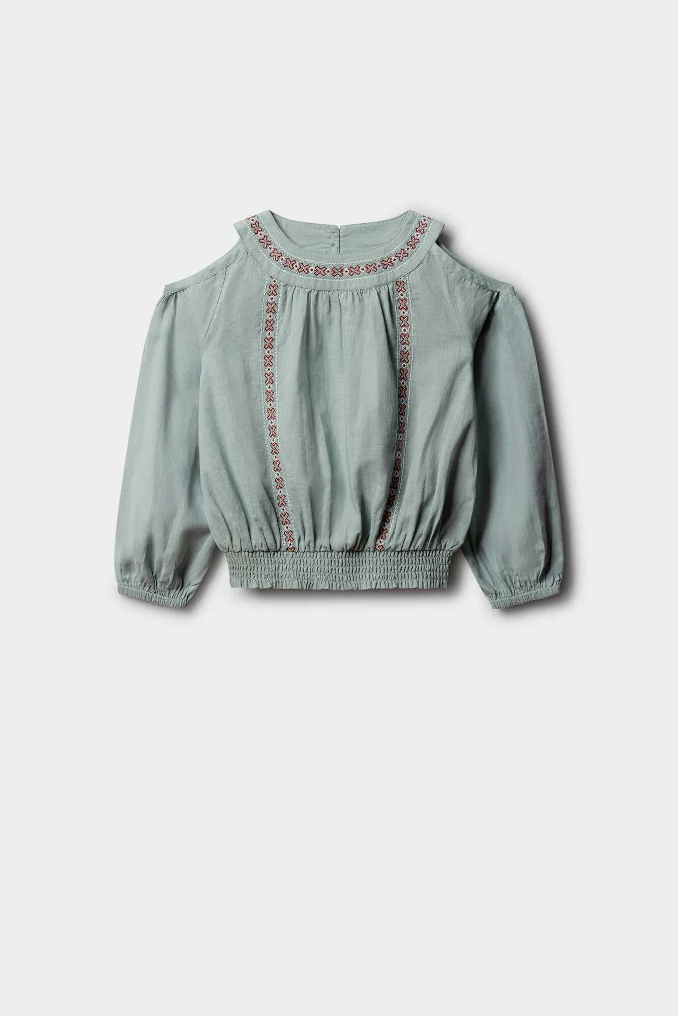 Springfield Green Girls Cut-Out Shoulder Blouse SKU: 3253362_29 Image 09