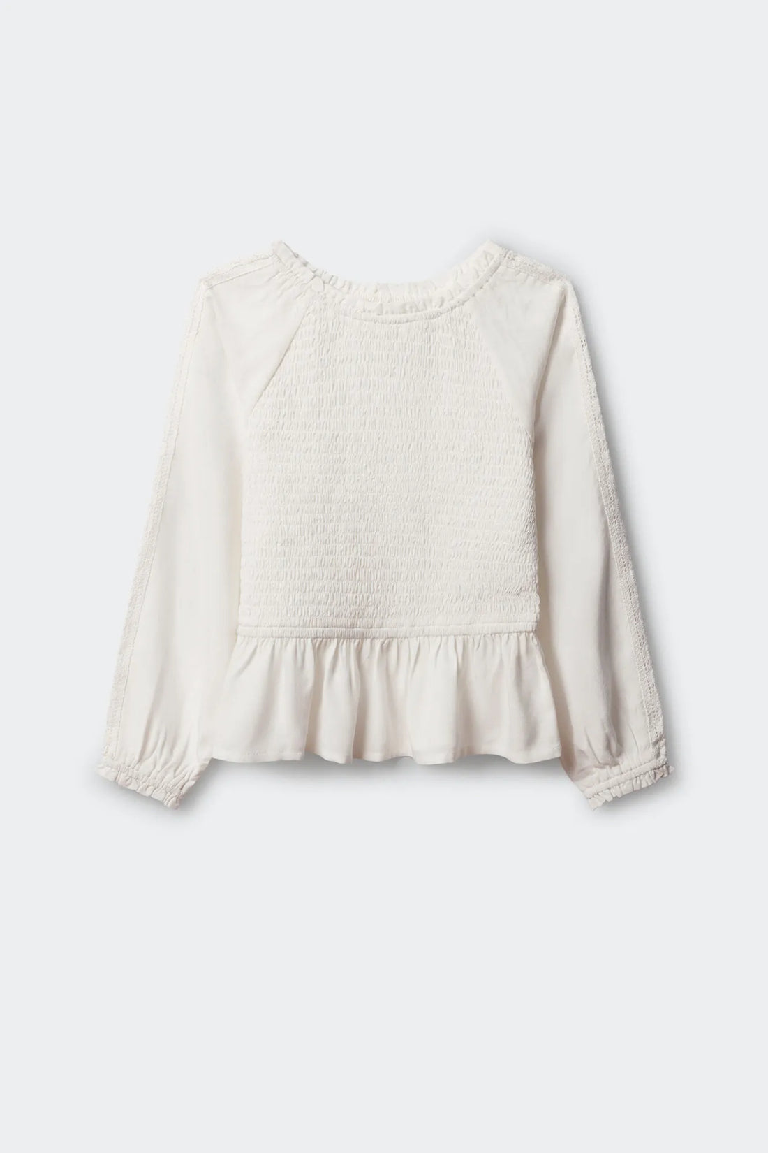 Springfield White Girls Smocked Blouse SKU: 3253363_99 Image 01