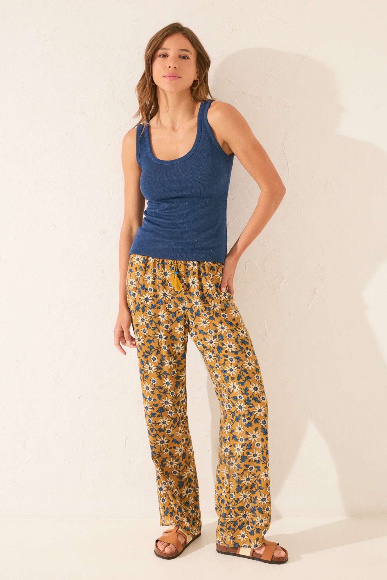 Women Secret_Blue Lurex Ribbed Vest Top_3272265_15_02