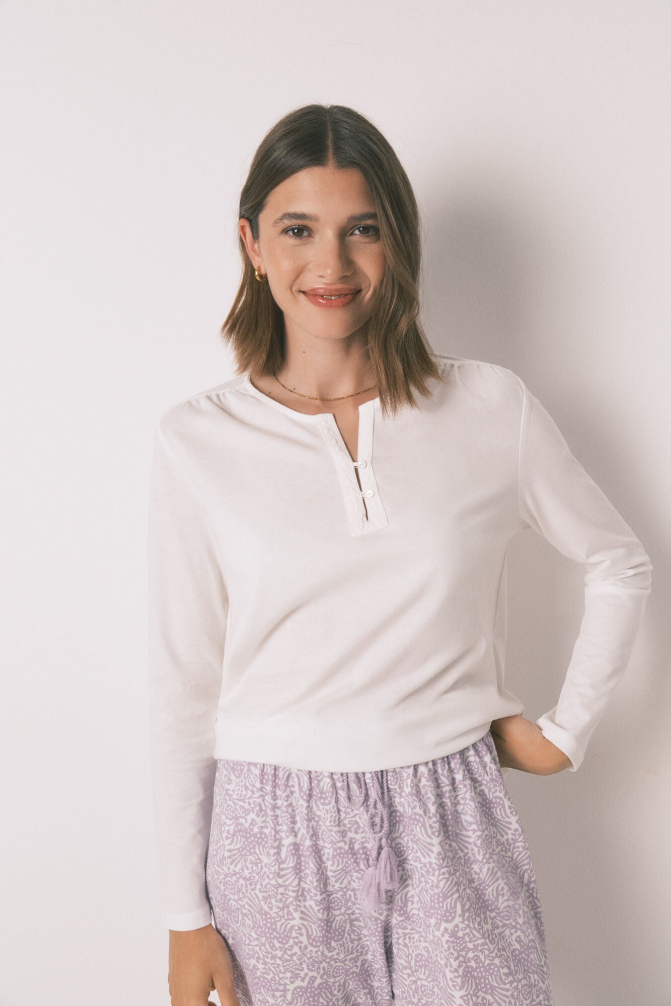 Women Secret_Ivory_100% Ivory Cotton Long Sleeve T-Shirt_3272273_96_03