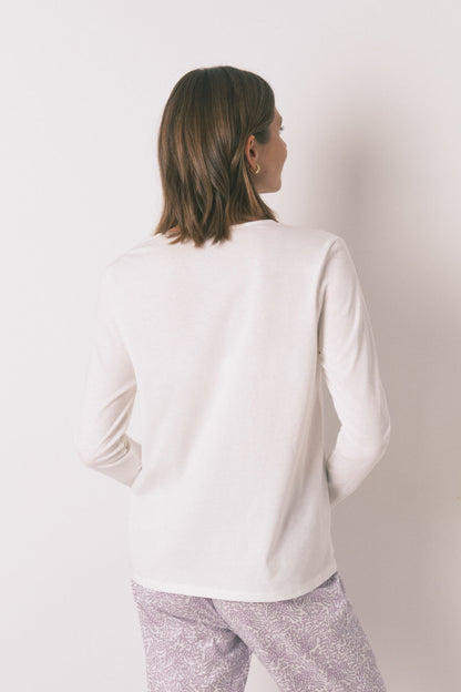 Women Secret_Ivory_100% Ivory Cotton Long Sleeve T-Shirt_3272273_96_04