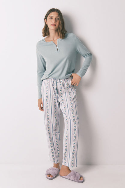 Women Secret_Green_Long Sleeve 100% Cotton Green T-Shirt_3272274_28_04