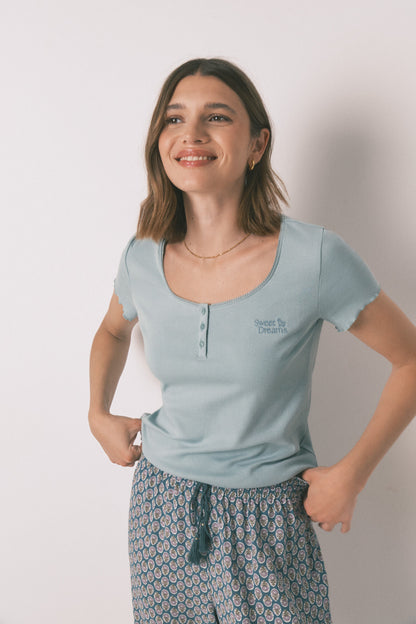 Women Secret_Green_Green Cotton Short Sleeve Sleeved T-Shirt_3272277_28_03