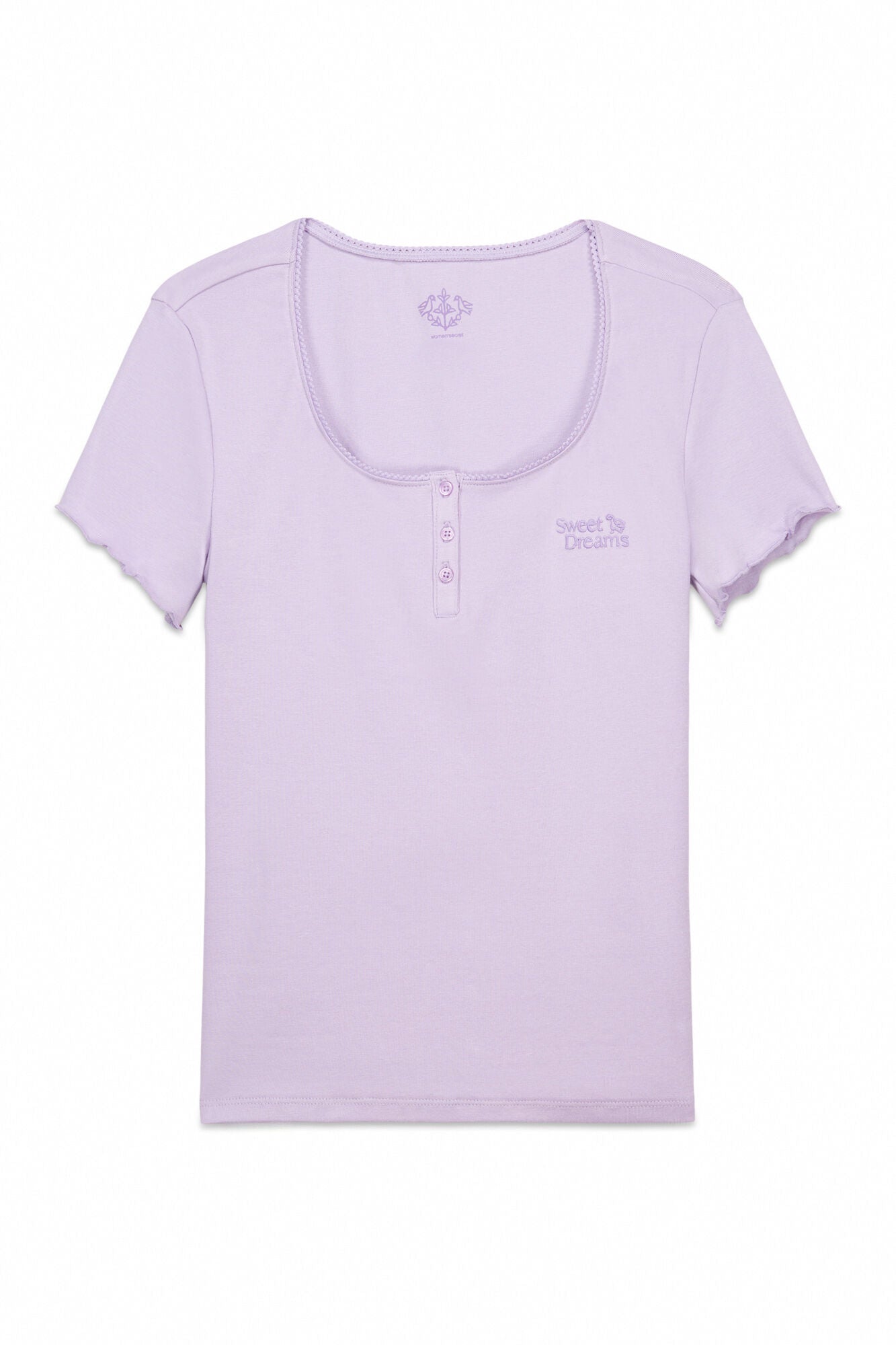 Women Secret_Purple/Lilac_Lilac Cotton Short Sleeve T-Shirt_3272278_76_05