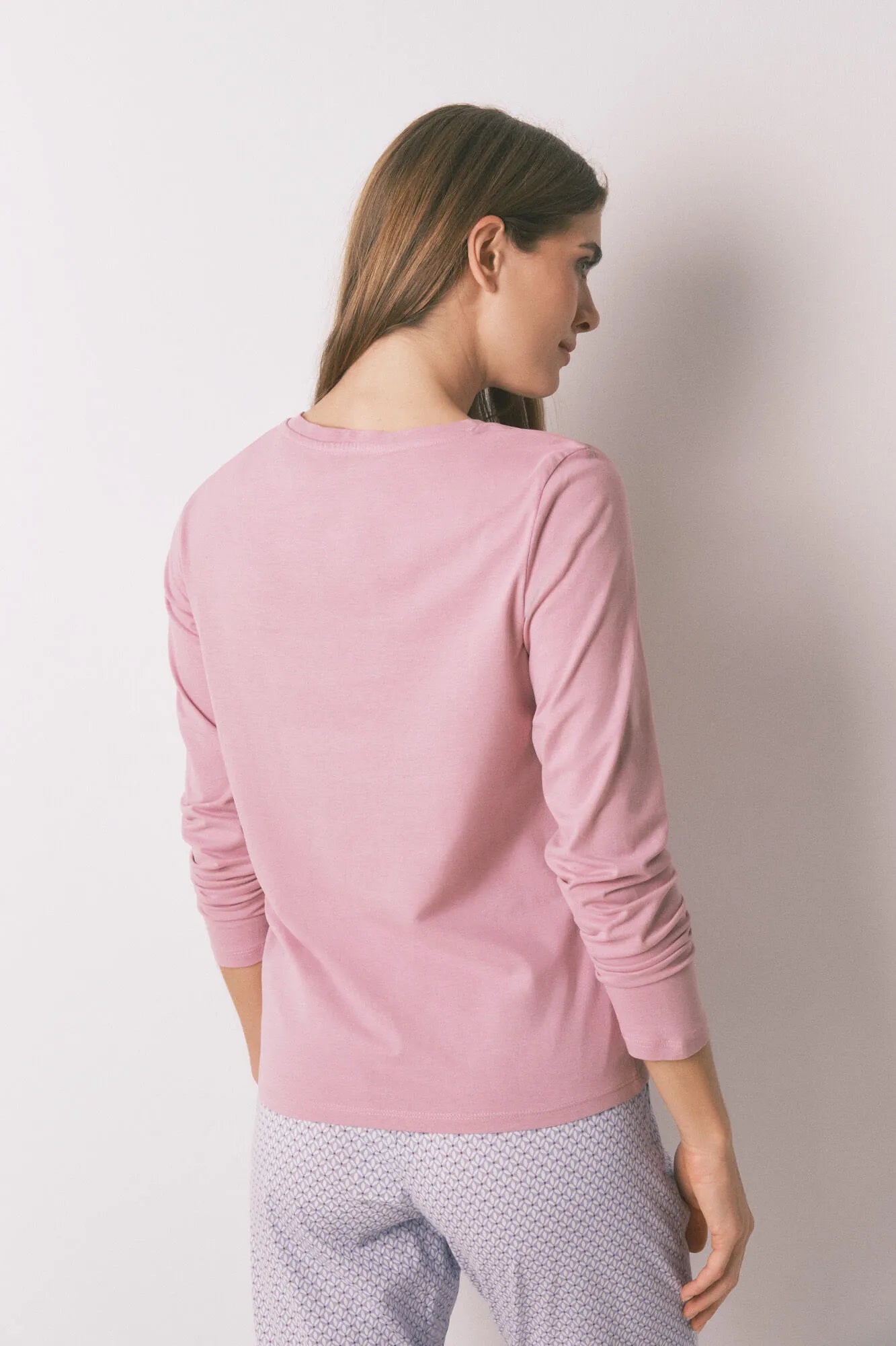 Women Secret_Pink_Pink Brushed Cotton Short Sleeve T-Shirt_3272282_71_02