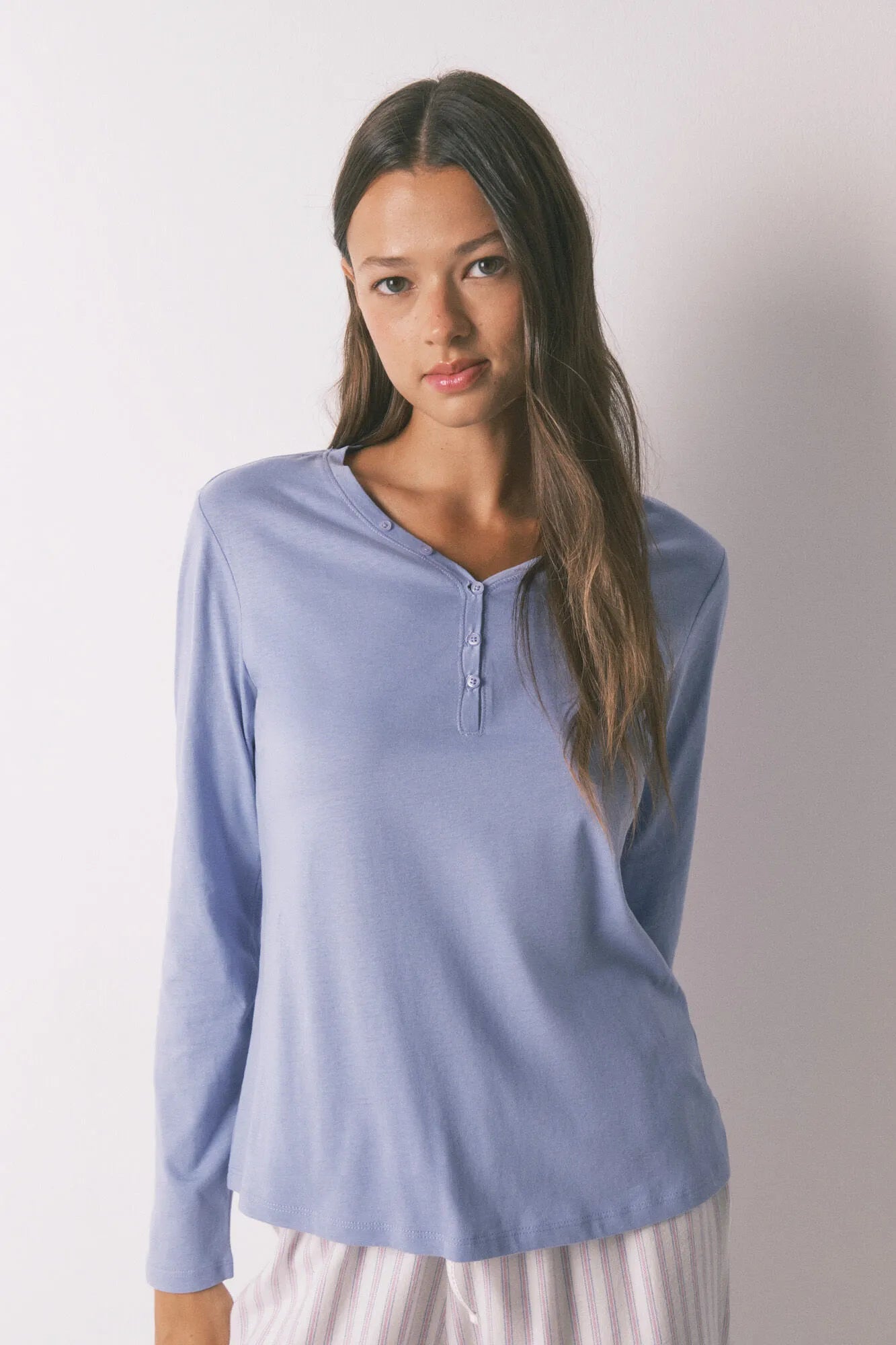 Women Secret_Pink_Lilac Brushed Cotton Short Sleeve T-Shirt_3272283_75_01