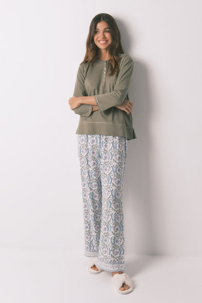 Women Secret_Light Khaki_100% Cotton Khaki _ Sleeve T-Shirt_3272284_94_02