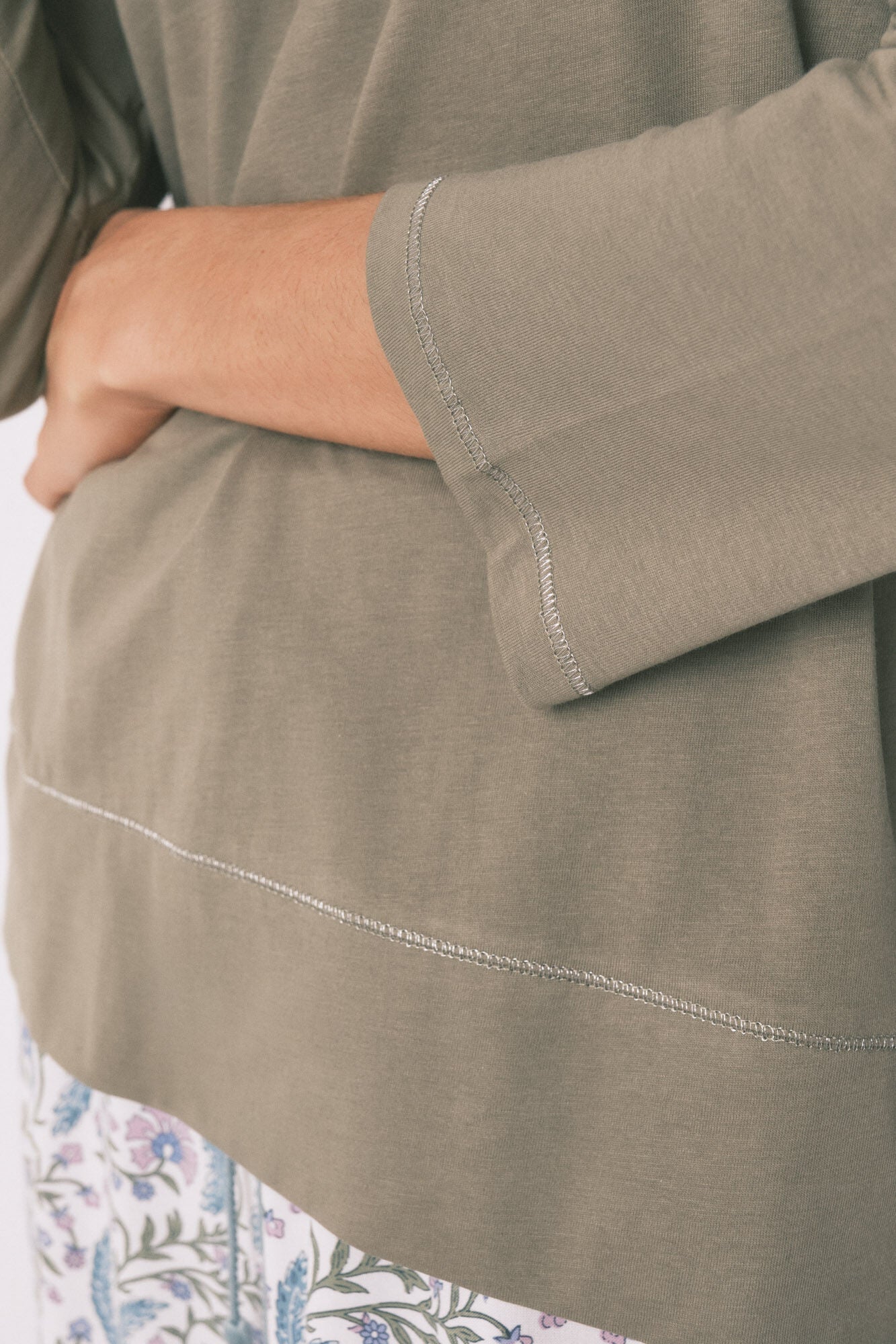 Women Secret_Light Khaki_100% Cotton Khaki _ Sleeve T-Shirt_3272284_94_04