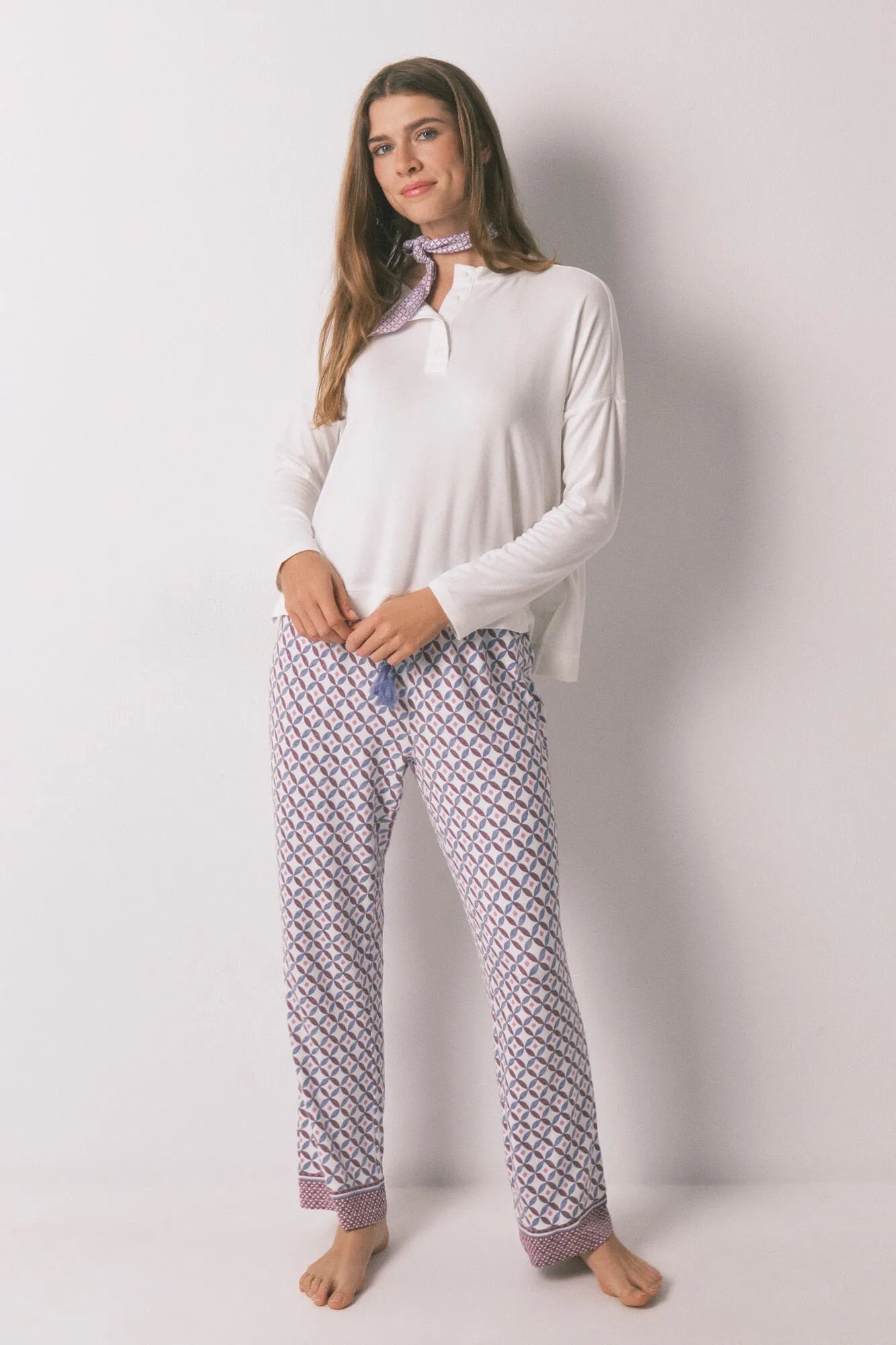 Women Secret_Beige_Loose Long Sleeve White T-Shirt_3272290_96_05