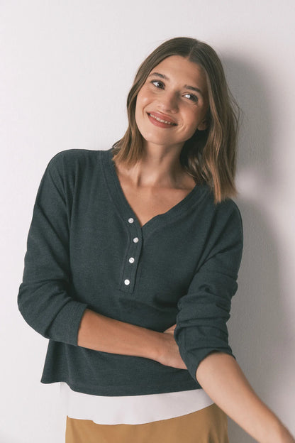 Women Secret_Grey_Grey Waffle Long Sleeve T-Shirt_3272294_47_04