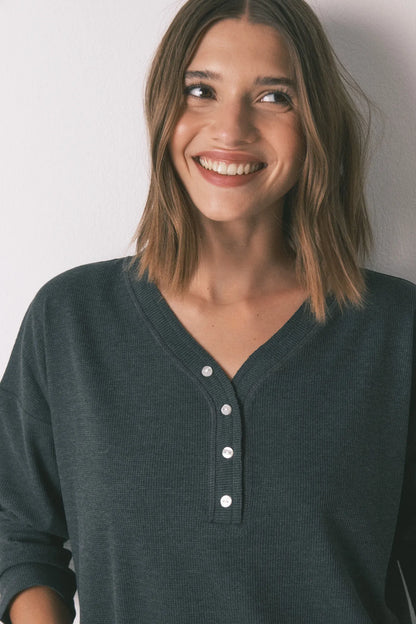 Women Secret_Grey_Grey Waffle Long Sleeve T-Shirt_3272294_47_05