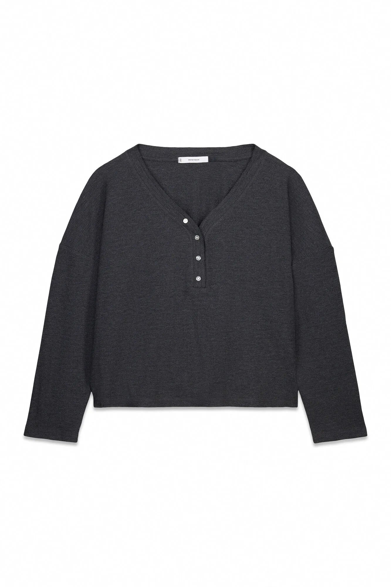 Women Secret_Grey_Grey Waffle Long Sleeve T-Shirt_3272294_47_08