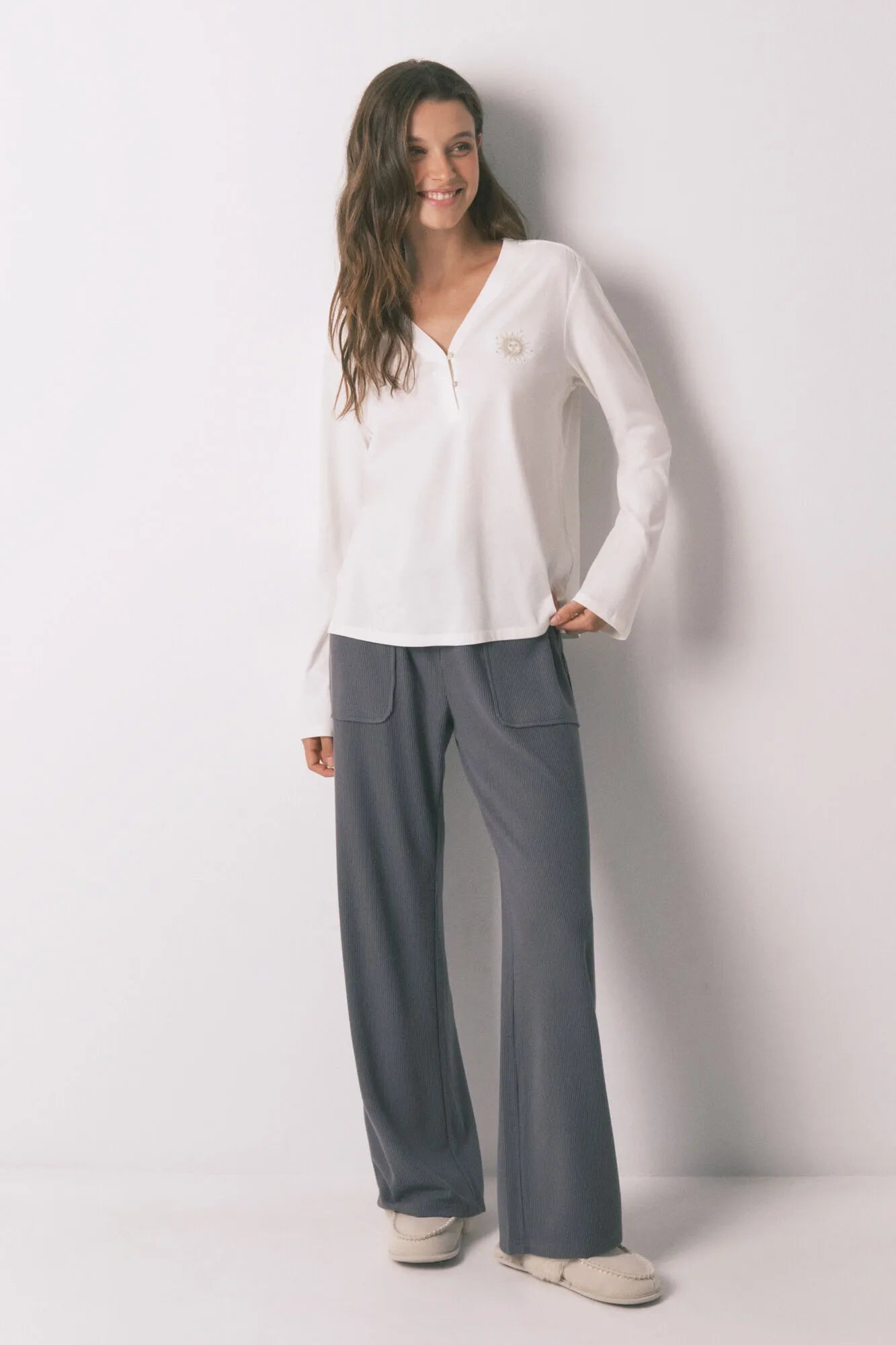 Women Secret_Ivory_100% Cotton White Long Sleeve T-Shirt_3272321_96_04