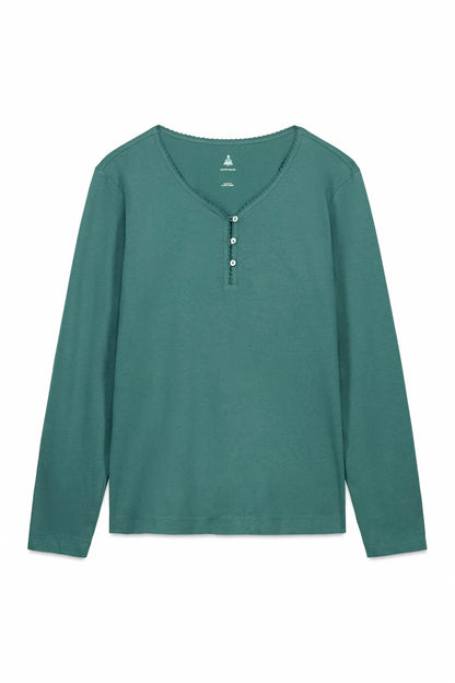 Women Secret_Bottle_Long Sleeve 100% Cotton Green T-Shirt_3272323_20_04