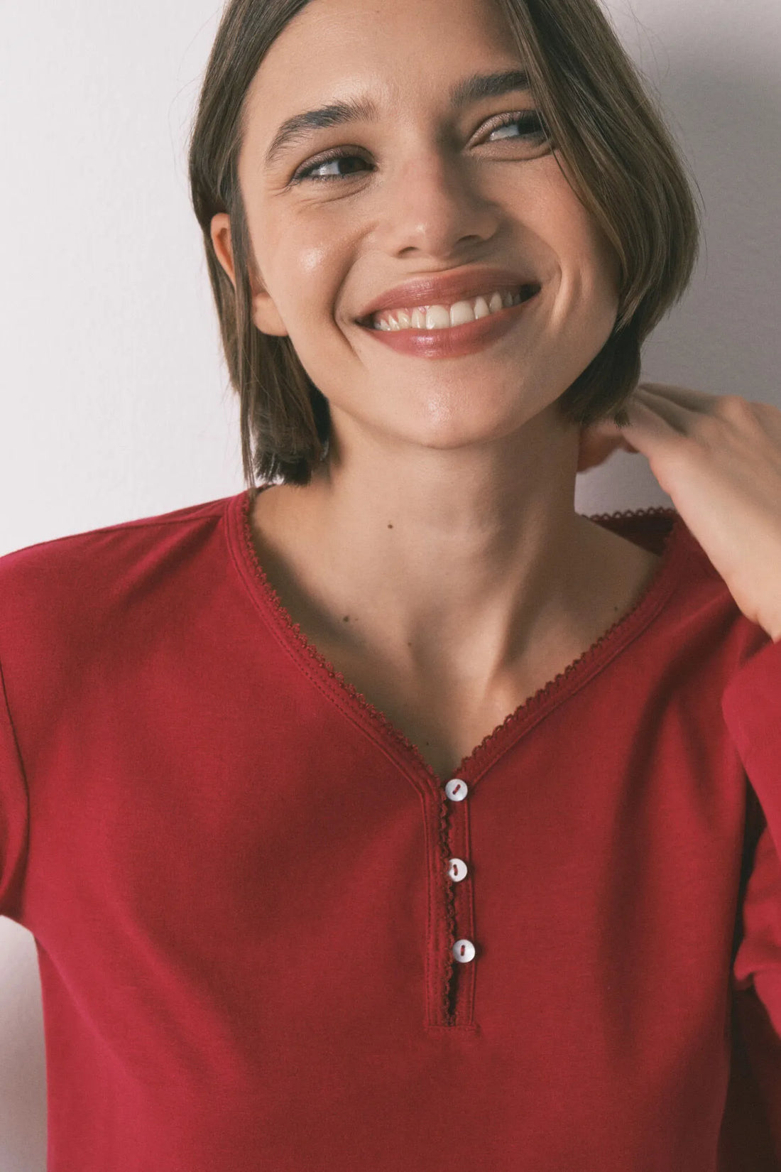 Women Secret_Red_100% Cotton Red Long Sleeve T-Shirt_3272324_61_02