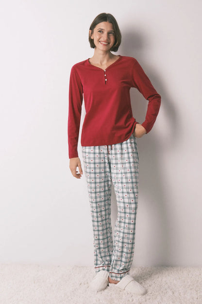 Women Secret_Red_100% Cotton Red Long Sleeve T-Shirt_3272324_61_03