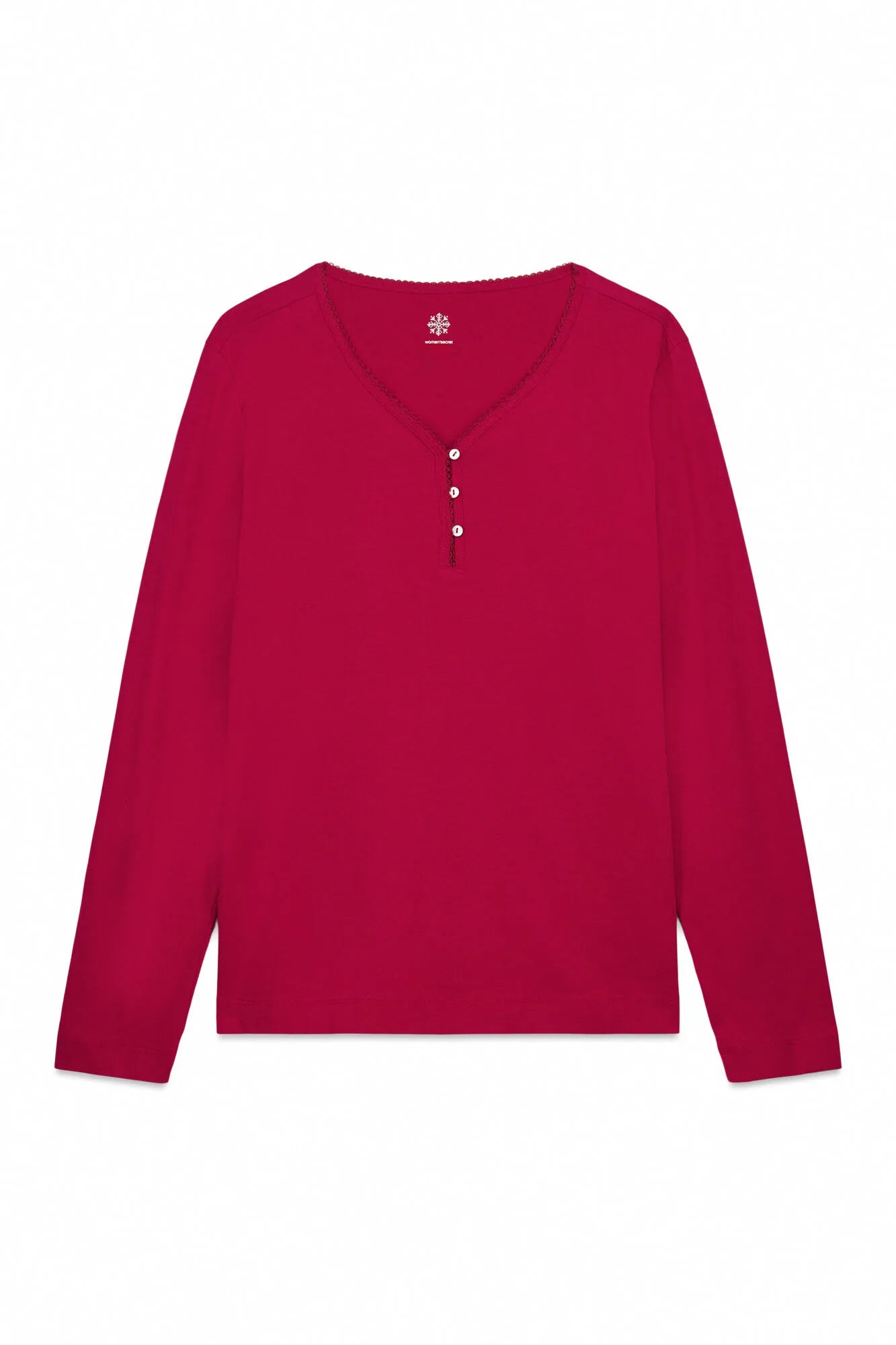 Women Secret_Red_100% Cotton Red Long Sleeve T-Shirt_3272324_61_05