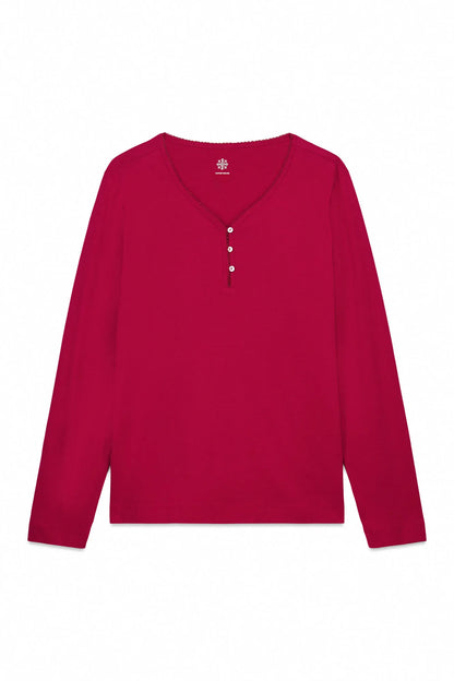 Women Secret_Red_100% Cotton Red Long Sleeve T-Shirt_3272324_61_05