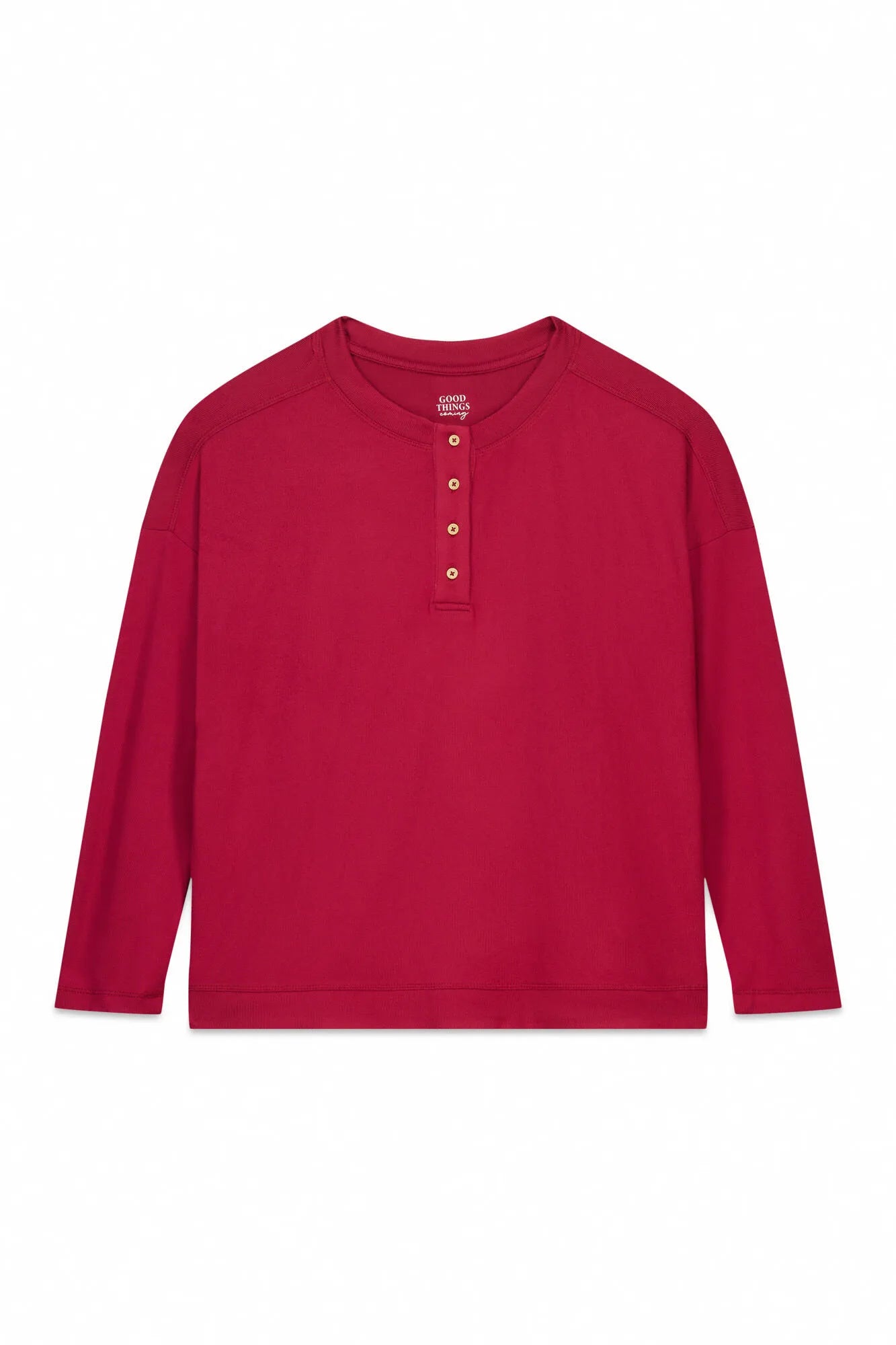 Women Secret_Red_Red Suede Long Sleeve Jersey-Knit T-Shirt_3272333_61_06