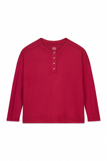 Women Secret_Red_Red Suede Long Sleeve Jersey-Knit T-Shirt_3272333_61_06