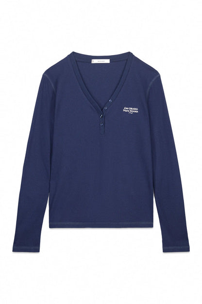 Women Secret_Dark Blue_Blue Waffle Long Sleeve T-Shirt_3272340_11_05