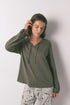 Women Secret_Green_Green Cotton Ruched Long Sleeve T-Shirt_3273276_91_01
