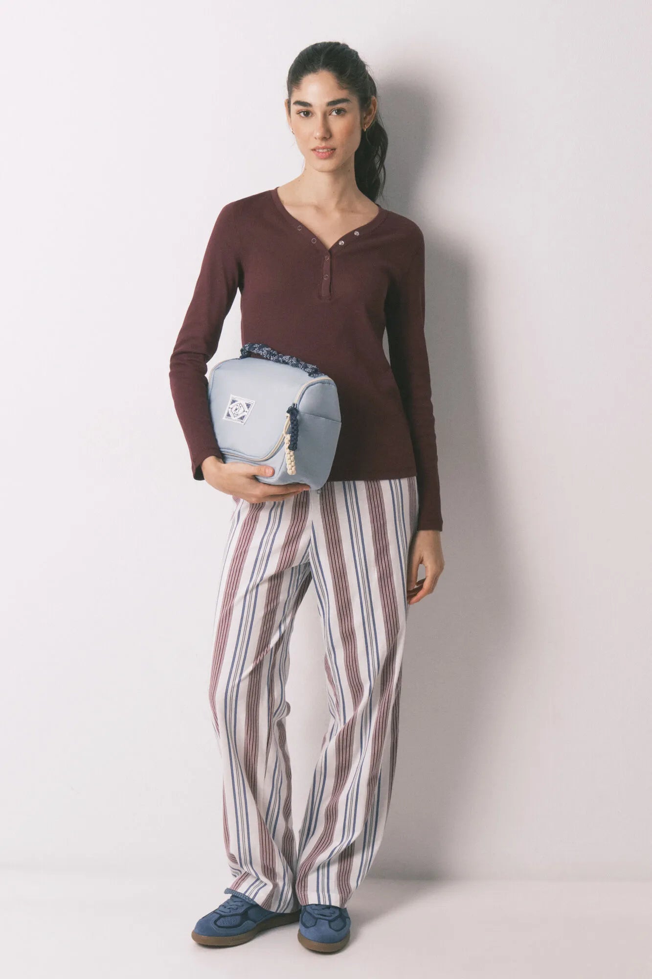 Women Secret_Red_Burgundy Ribbed Cotton Long Sleeve T-Shirt_3273280_68_02