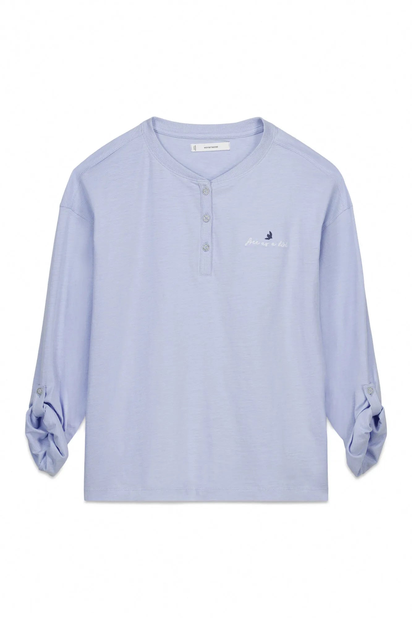 Women Secret_Medium Blue_Blue 100% Cotton Long Sleeve T-Shirt_3273282_15_05