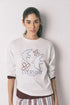 Women Secret Ivory Women White 100% Cotton 3/4 Sleeve T-Shirt SKU: 3273283_96 Image 03