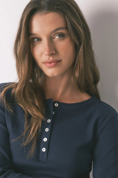 Women Secret_Navy_Blue Cotton Long Sleeve T-Shirt_3273285_10_03